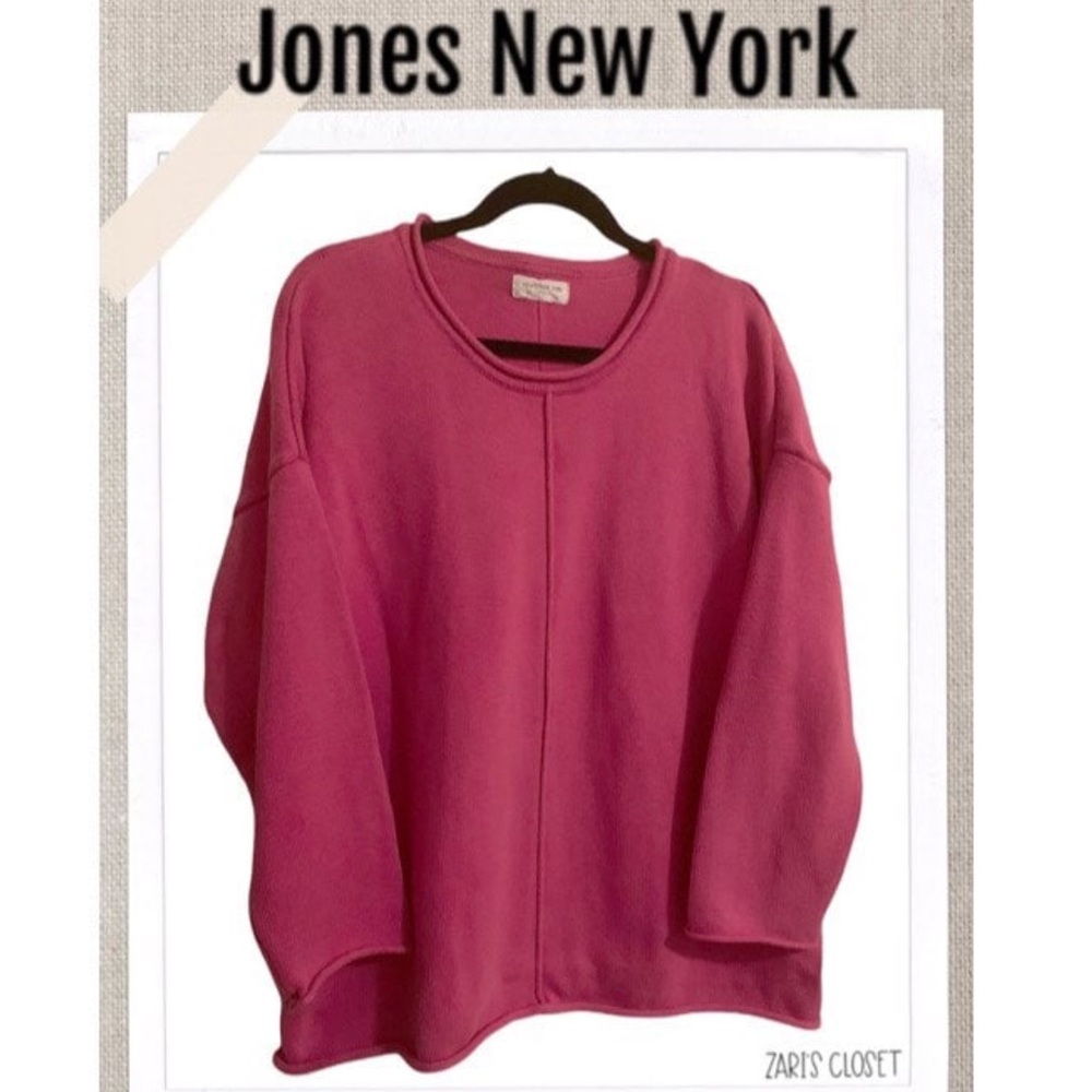 Jones New York Sweater Fuchsia Cozy Knit One Size